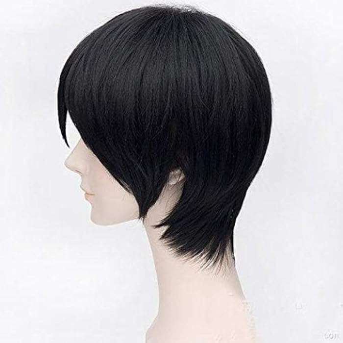 Men's Black Short Straight Hair Wig - Image 4